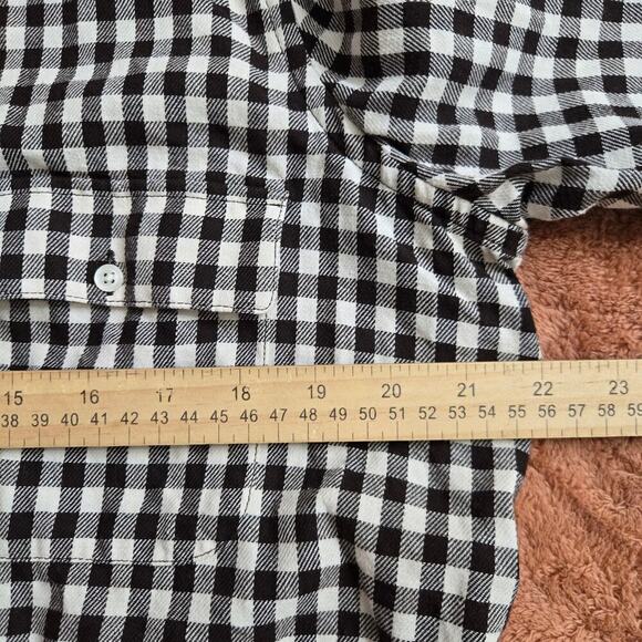 Lauren Ralph Lauren Womens Classic Fit Gingham Button-Down Shirt XL Cream Brown - Picture 8 of 9